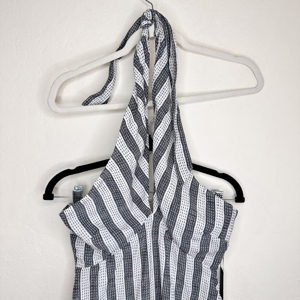 NWT House of Harlow x Revolve Amina White Black Embroidered Stripe Mini Dress Sm - Picture 3 of 13